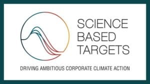 Science Based Targets logo: Wavy circle promoting transition of existing energy assets to renewable sources, aiming to reduce costs.